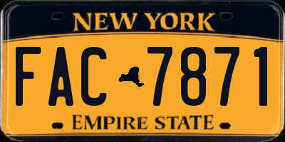 NY license plate FAC7871