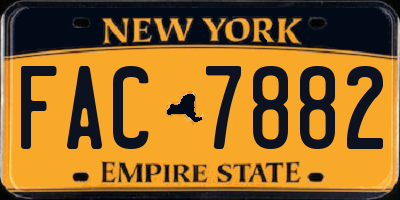 NY license plate FAC7882