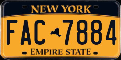 NY license plate FAC7884