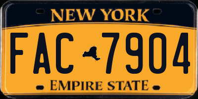 NY license plate FAC7904