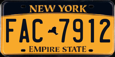 NY license plate FAC7912