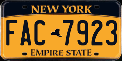 NY license plate FAC7923