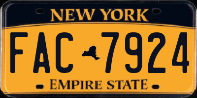 NY license plate FAC7924