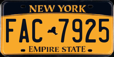 NY license plate FAC7925