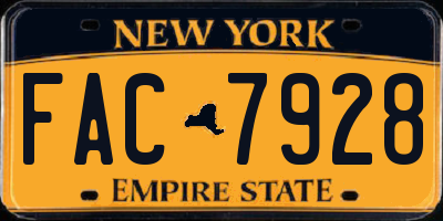 NY license plate FAC7928