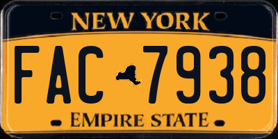 NY license plate FAC7938