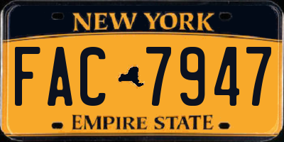 NY license plate FAC7947