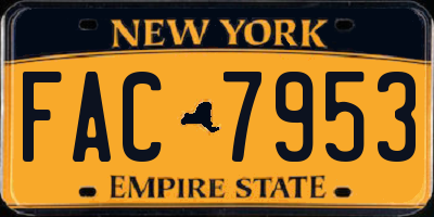 NY license plate FAC7953
