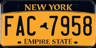 NY license plate FAC7958