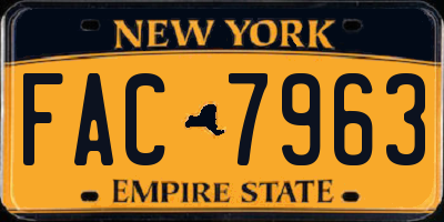NY license plate FAC7963
