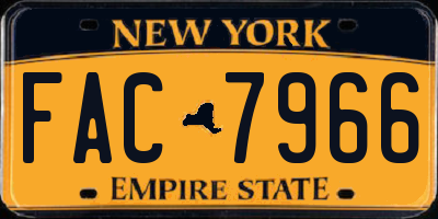 NY license plate FAC7966