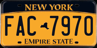 NY license plate FAC7970