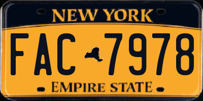 NY license plate FAC7978