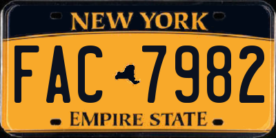NY license plate FAC7982