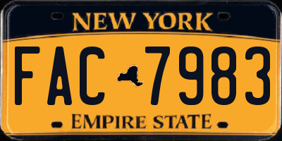 NY license plate FAC7983