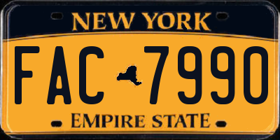 NY license plate FAC7990