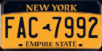 NY license plate FAC7992