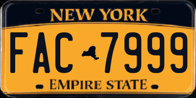 NY license plate FAC7999