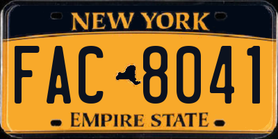 NY license plate FAC8041