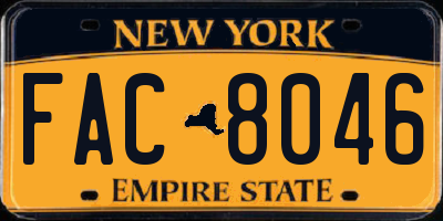 NY license plate FAC8046