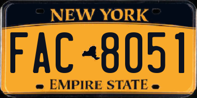 NY license plate FAC8051