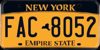 NY license plate FAC8052