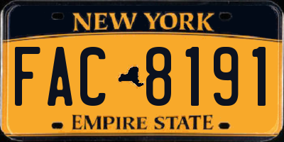 NY license plate FAC8191