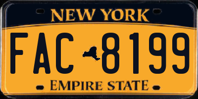 NY license plate FAC8199