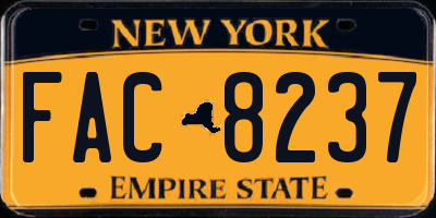 NY license plate FAC8237