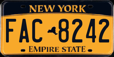 NY license plate FAC8242