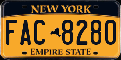 NY license plate FAC8280