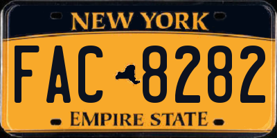 NY license plate FAC8282
