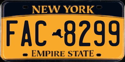 NY license plate FAC8299