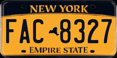 NY license plate FAC8327