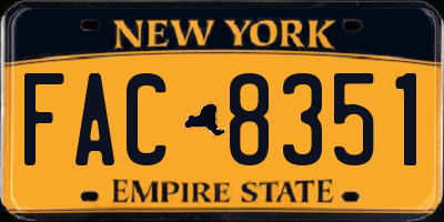 NY license plate FAC8351