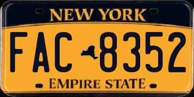 NY license plate FAC8352