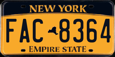 NY license plate FAC8364