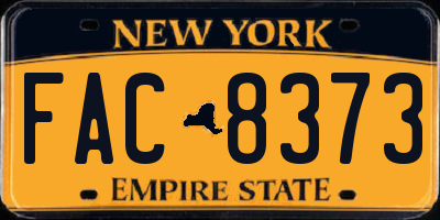 NY license plate FAC8373