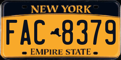 NY license plate FAC8379