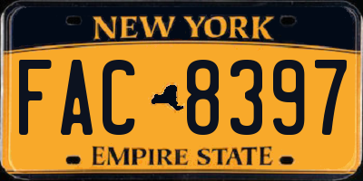 NY license plate FAC8397