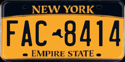 NY license plate FAC8414