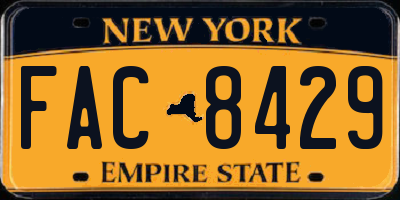 NY license plate FAC8429