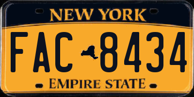 NY license plate FAC8434