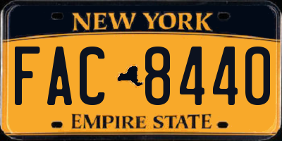 NY license plate FAC8440