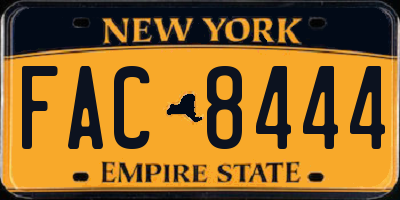 NY license plate FAC8444