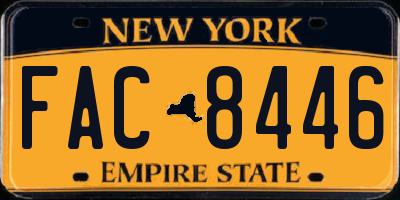 NY license plate FAC8446