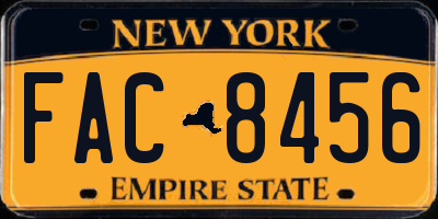 NY license plate FAC8456