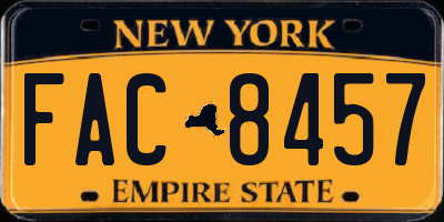 NY license plate FAC8457