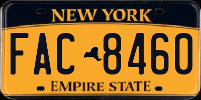 NY license plate FAC8460