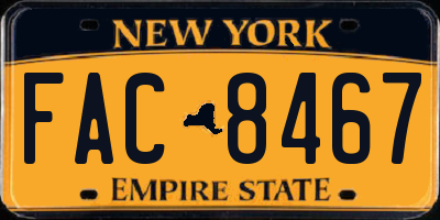 NY license plate FAC8467